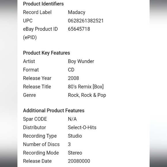 80's Remix by Boy Wunder 3 Audio Disc Set - Picture 7 of 11